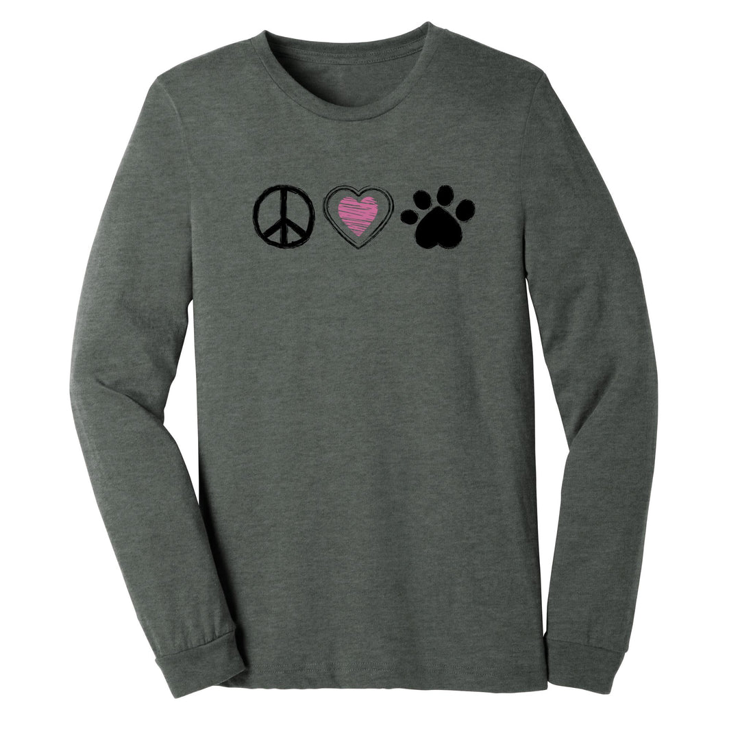 Peace Love & Paw | Long Sleeve T-shirt | Luv the Paw