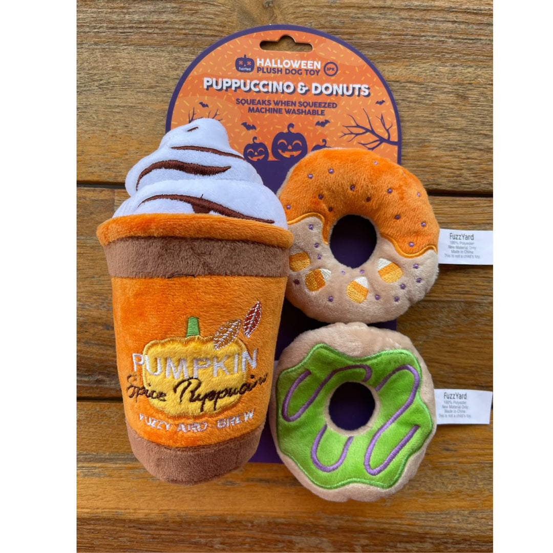 Puppuccino & Donuts - Fun Fall Plush Dog Toys