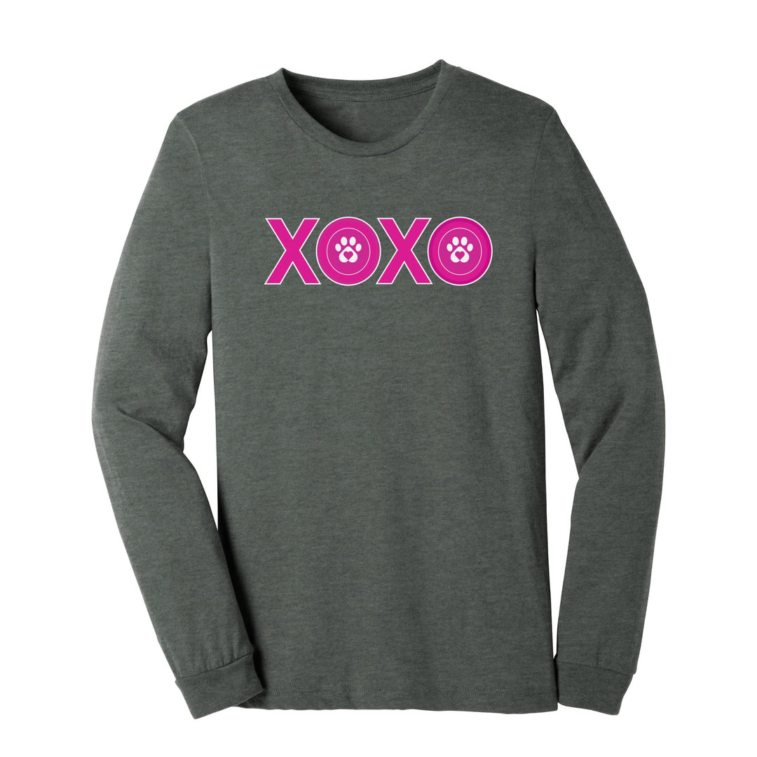 XOXO Paw Print Valentine's Day | Long Sleeve T-shirt | Luv the Paw