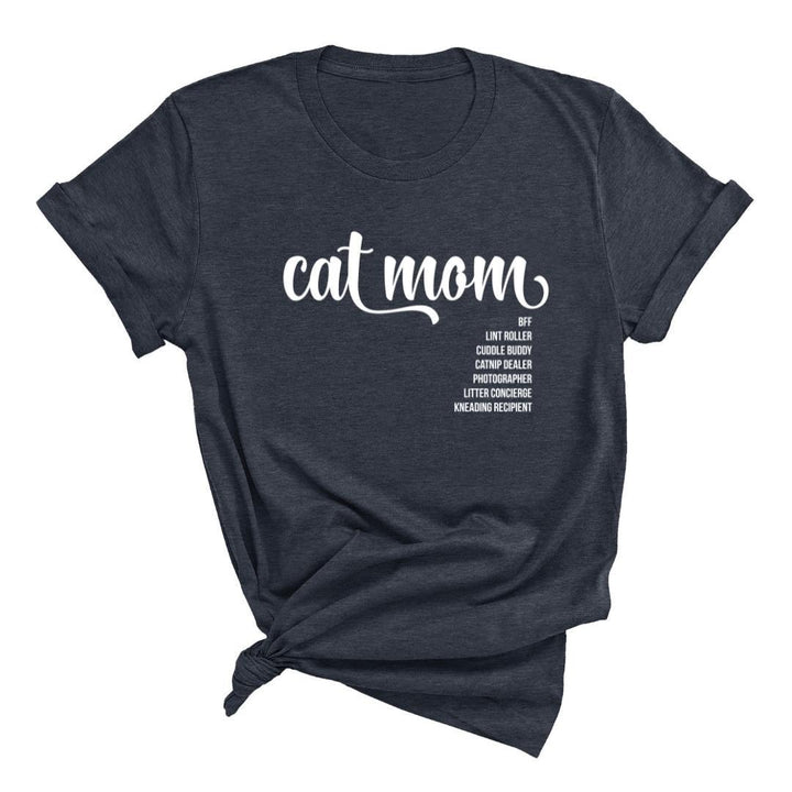 T-shirt for cat mom - heather navy