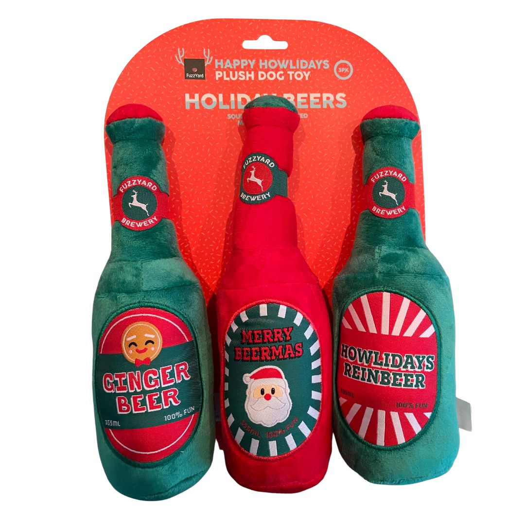 Holiday Beers Dog Toys