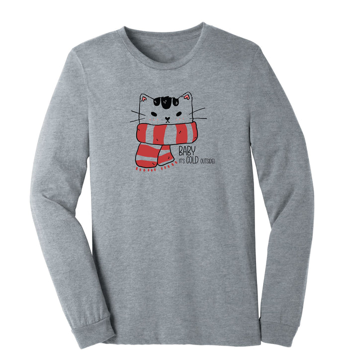 Baby It's Cold Outside | Long Sleeve T-shirt for Cat Lovers | Luv the Paw