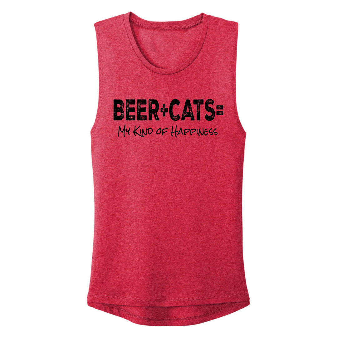 Beers+Cats=My Kind of Happiness - Women's Muscle Tank