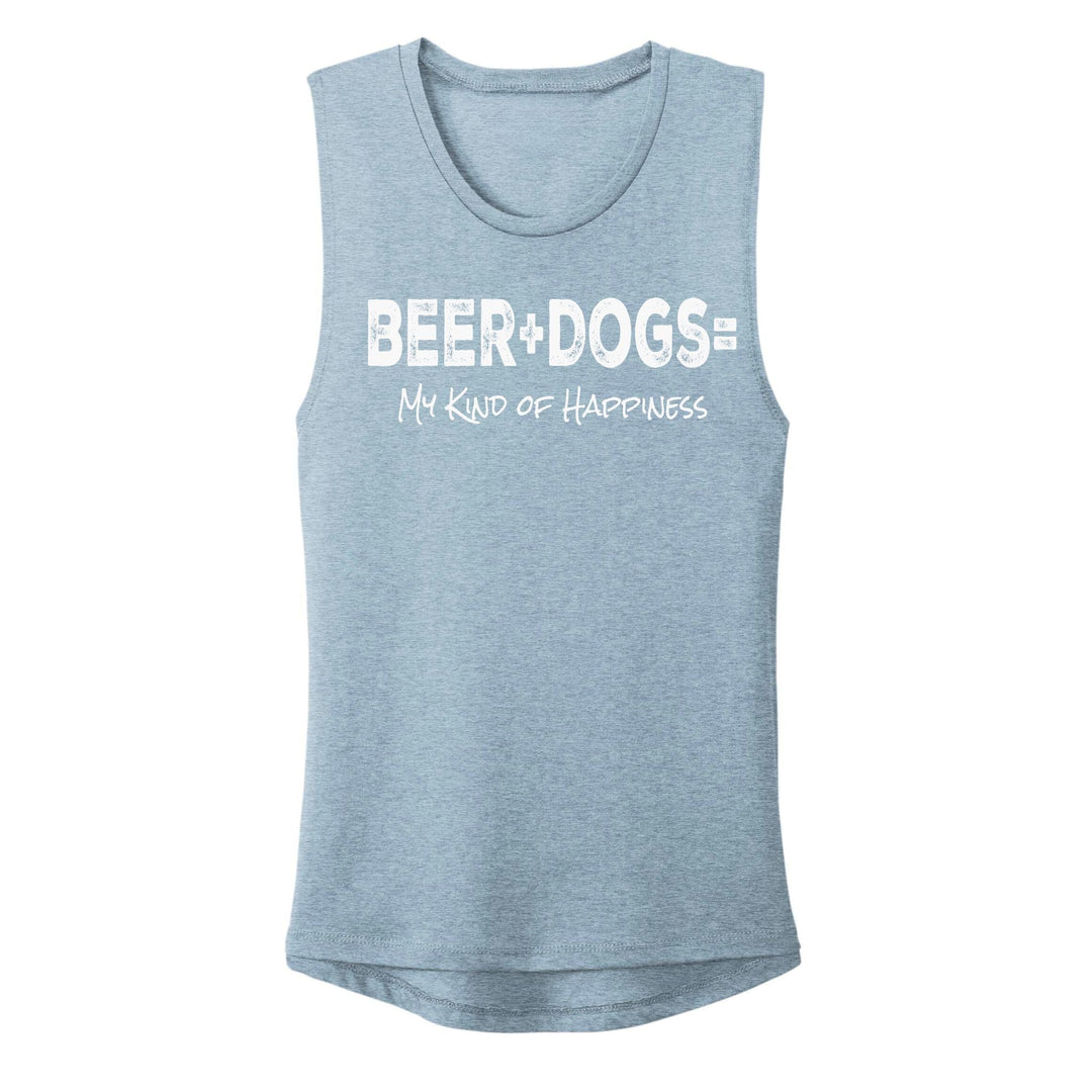 Beer+Dogs=My Kind of Happiness - Women's Muscle Tank - Stonewash