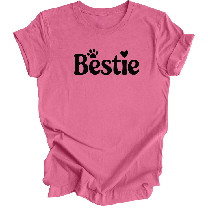 Bestie T-Shirt – Cute Dog & Cat Lover Shirt with Heart and Paw Print