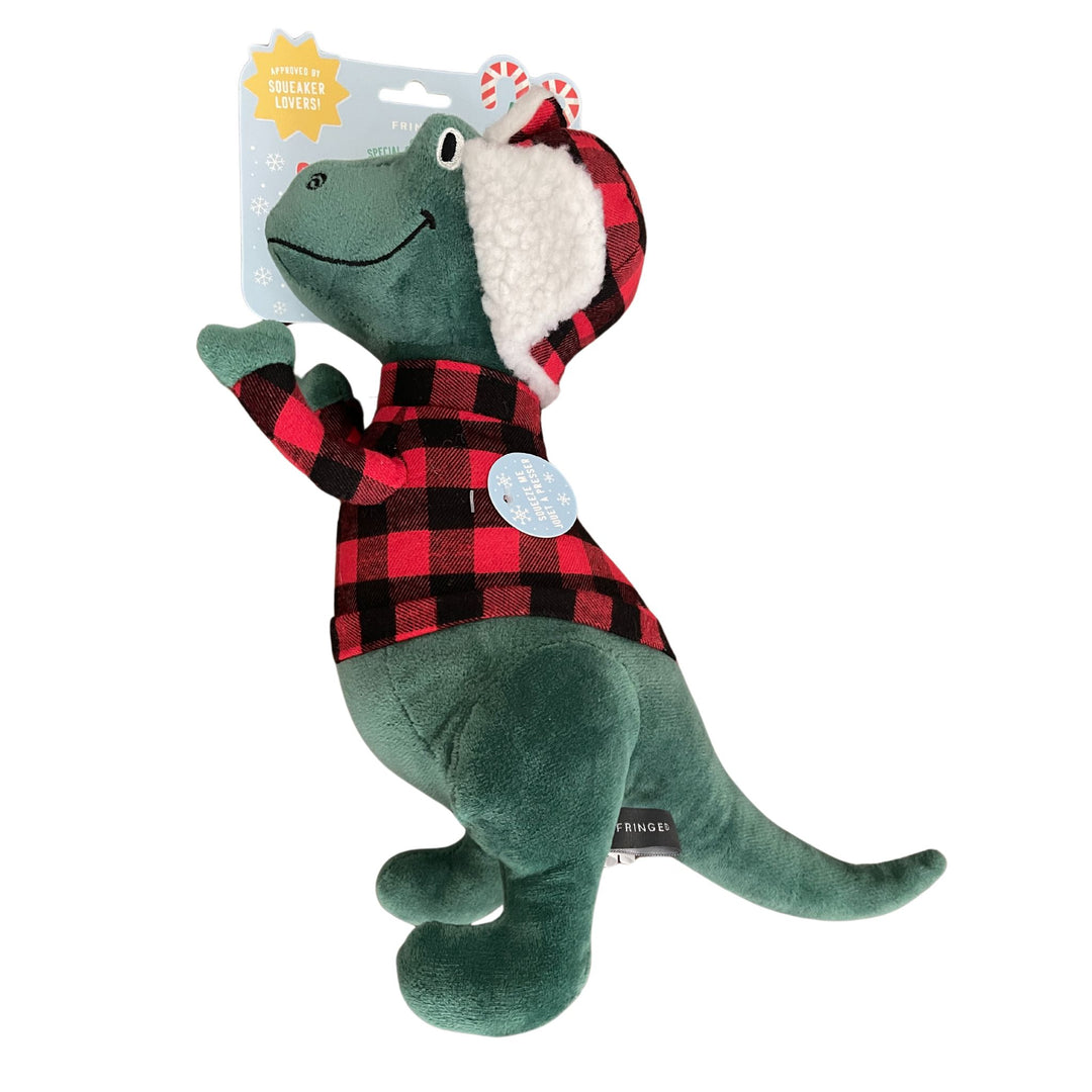 Christmas Fa Ra Rawr T-Rex | Squeaky Plush Dog Toy
