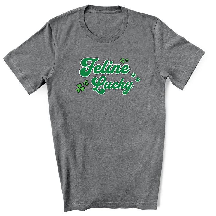 Feline Lucky | T-shirt for Cat Lovers | St. Patrick's Day