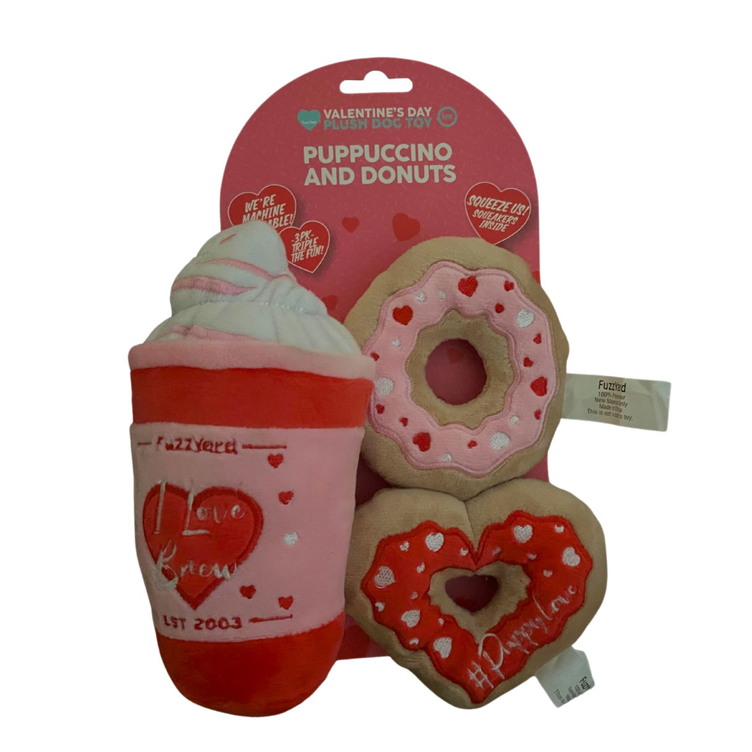 Valentines Day Puppuccino and Donuts -  Plush Dog Toys