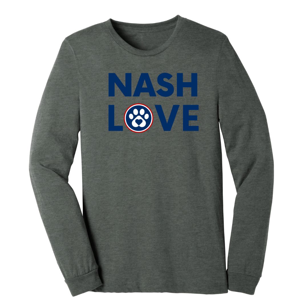 Nash Love Long Sleeve T-shirt in Deep Heather grey