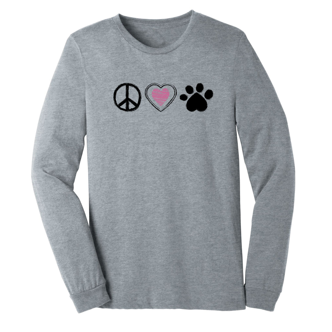 Peace Love & Paw | Long Sleeve T-shirt | Luv the Paw