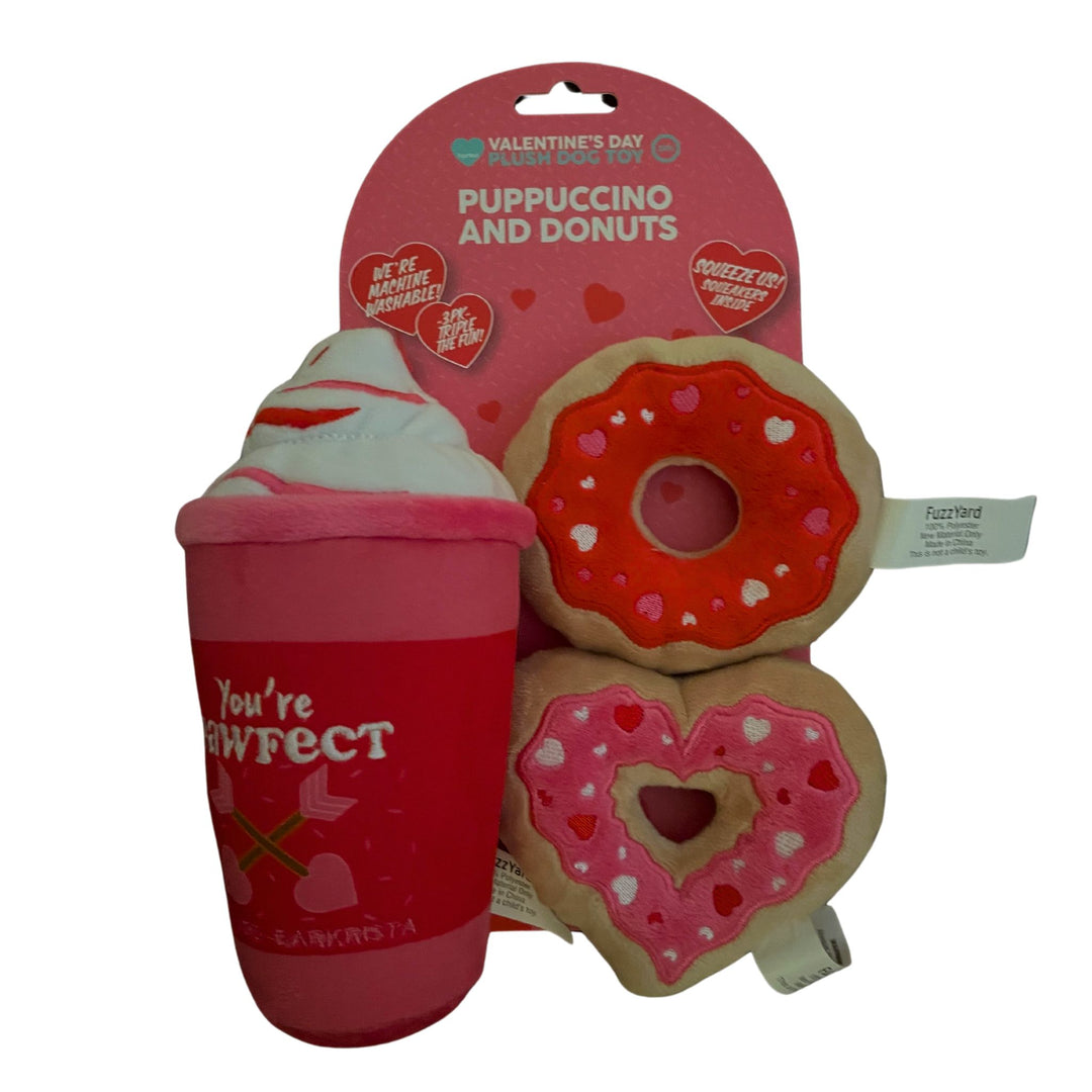 Valentines Day Puppuccino and Donuts -  Plush Dog Toys