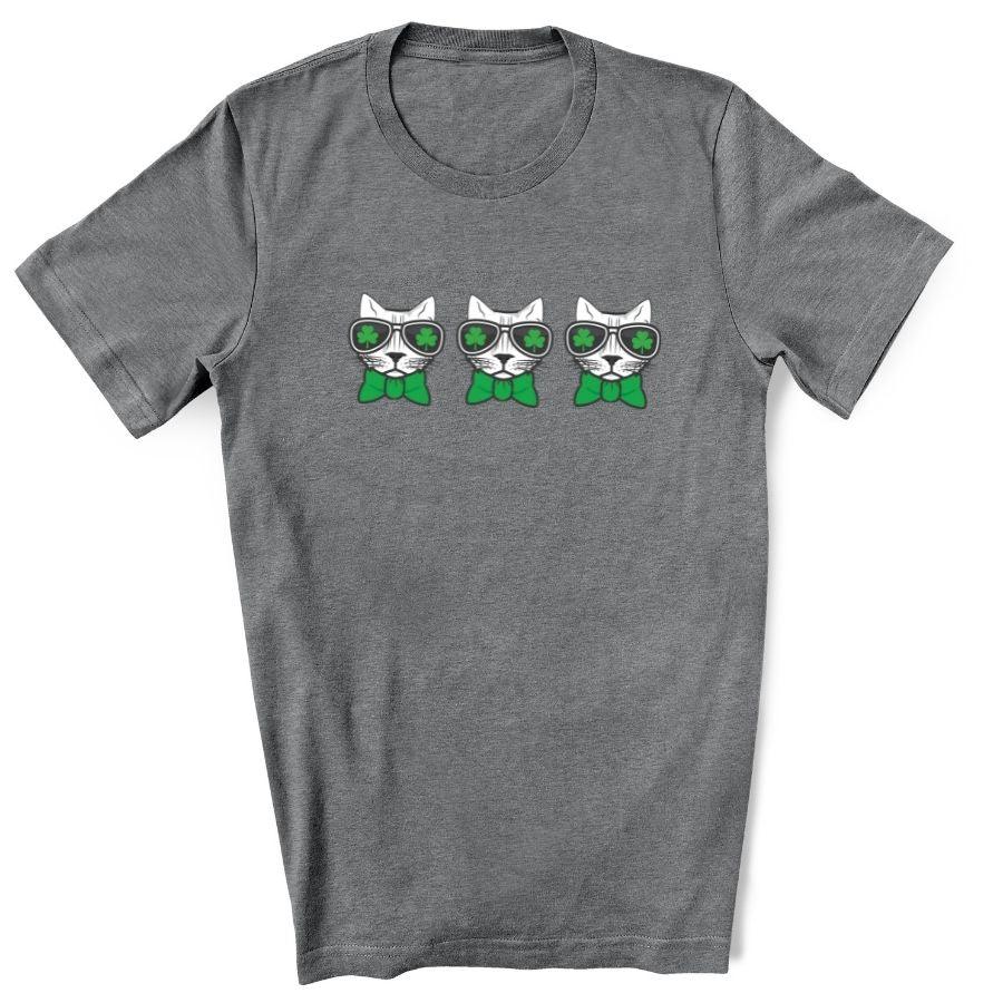 3 Cats Shamrocks - St. Patrick's Day T-Shirt - Luv the Paw