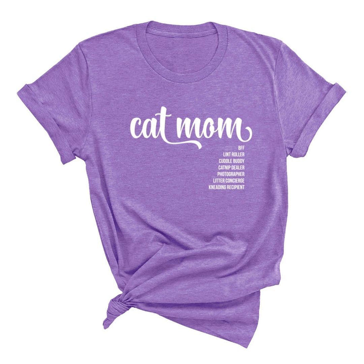 Cute Cat Mom t-shirt in heather purple