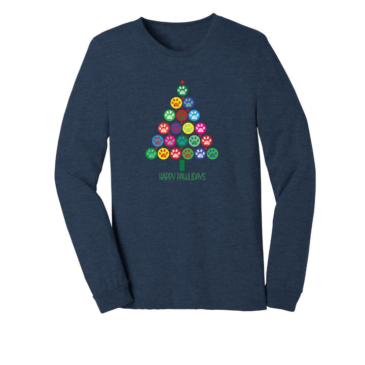 Happy Pawlidays - Holiday T-shirt with Pet Paws