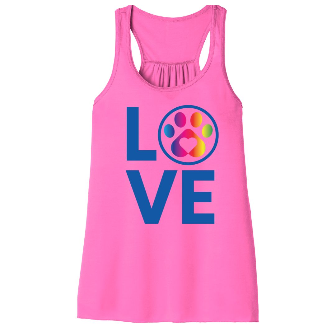 Rainbow LOVE Paw Print Women's Tank Top