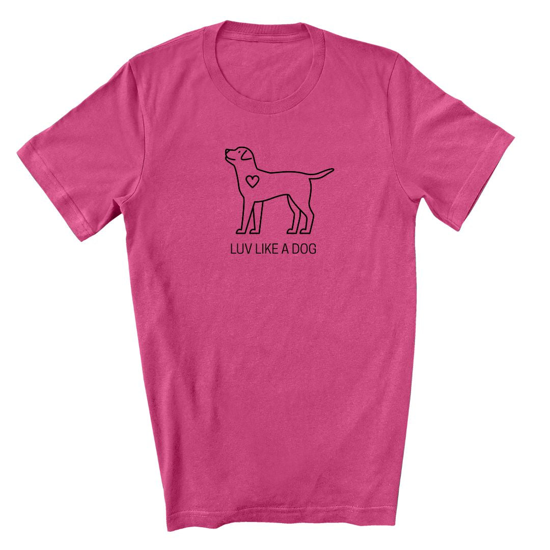 Luv Like A Dog t-shirt - Luv the Paw - Heather Raspberry