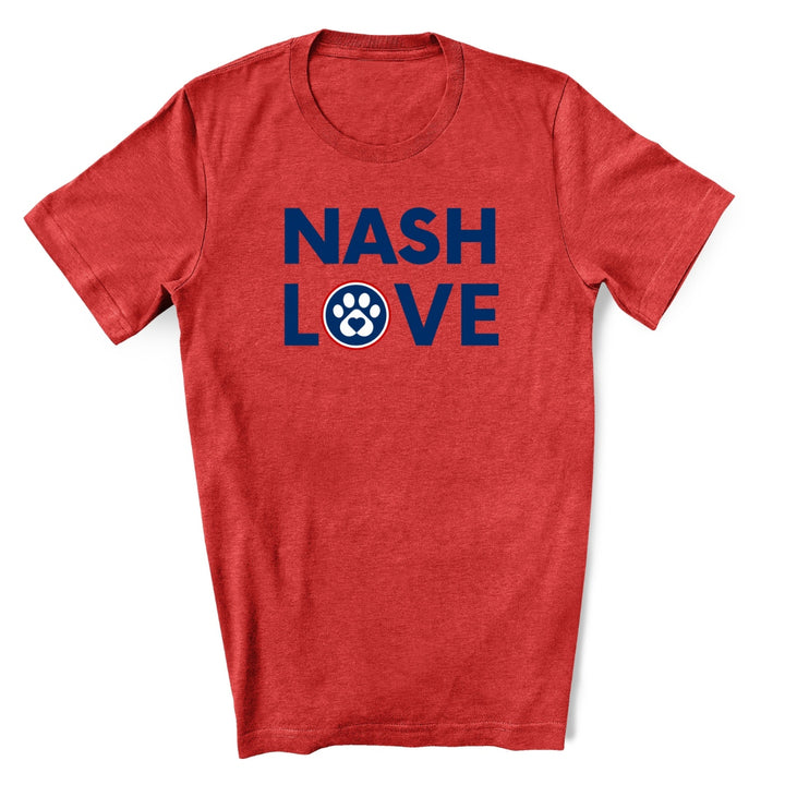 Nash Love - Tshirt with Paw Print - Heather Red from Luv the Paw