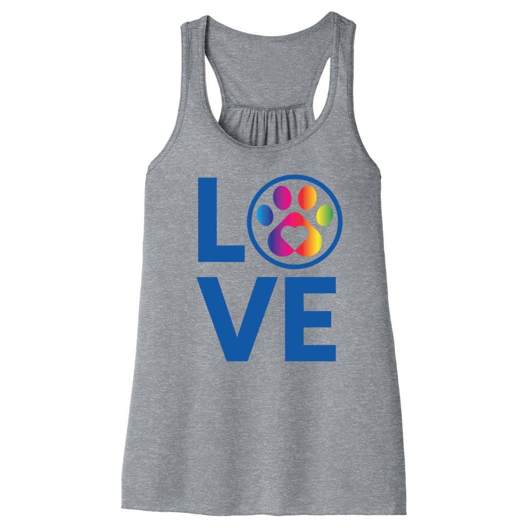 Rainbow LOVE Paw Print Women's Tank Top